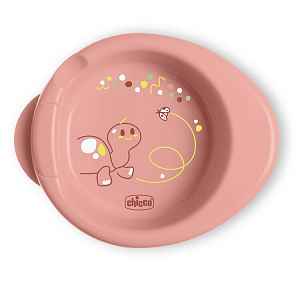 CHICCO Talíř protiskluzový udržující teplé jídlo pink 6m+