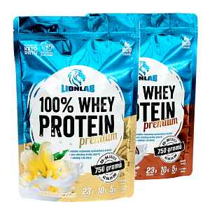 Lionlab 100 % Whey Protein 750 g  AKCE 1+1 vanilka + čokoláda