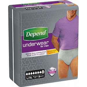Inkontinenční kalhotky abs. DEPEND Super L/XL pro muže 9 ks