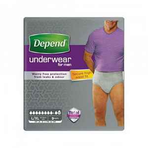 Inkontinenční kalhotky abs. DEPEND Super L/XL pro muže 9 ks