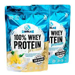 Lionlab 100 % Whey Protein 750 g AKCE 1+1 vanilka + kokos