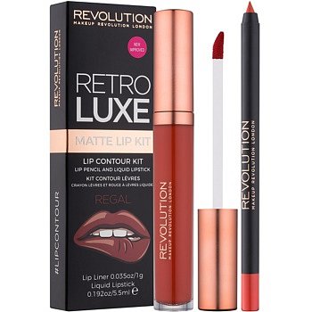 Makeup Revolution Retro Luxe matná sada na rty odstín Regal 5,5 ml