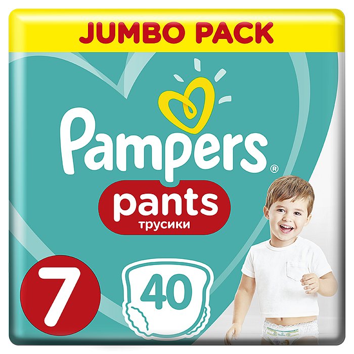 PAMPERS Active Pants 7 (17+ kg) 40 ks Jumbo Pack – plenkové kalhotky