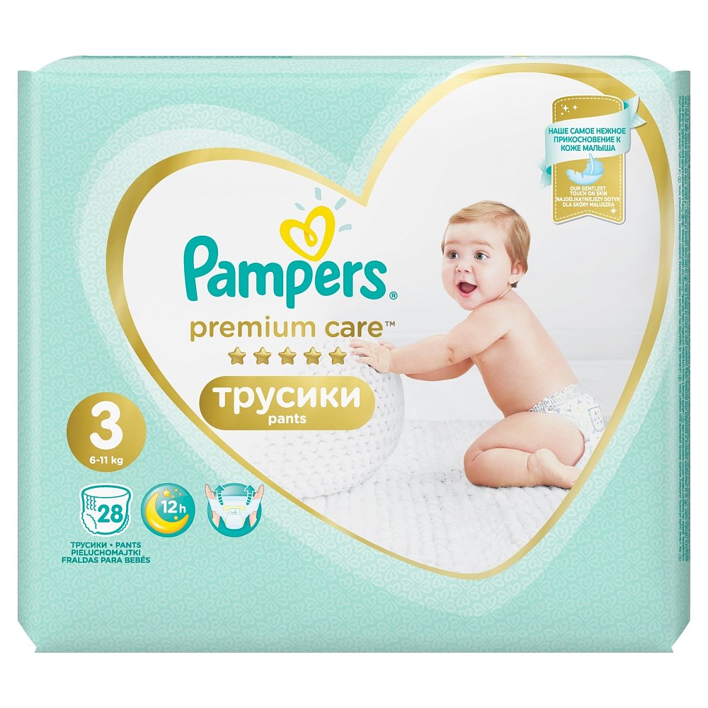 PAMPERS Premium Care Pants vel.3 Plenkové kalhotky 6-11kg  28 ks