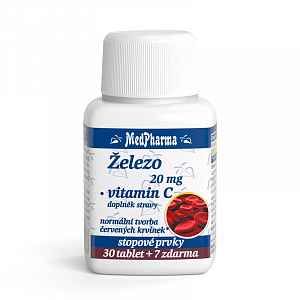 MedPharma Železo 20 mg+vitamín C tablety 37