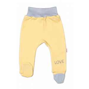 Baby Nellys Kojenecké polodupačky, žluté - Love vel.  50