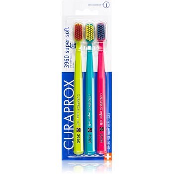 Curaprox 3960 Super Soft zubní kartáčky 3 ks barevné varianty 3 ks