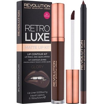 Makeup Revolution Retro Luxe matná sada na rty odstín Glory 5,5 ml