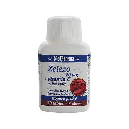 MedPharma Železo 20 mg+vitamín C tablety 37