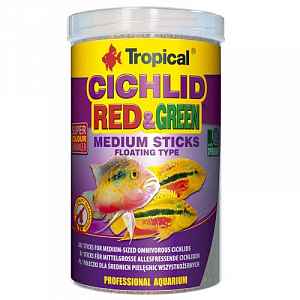 Tropical Cichlid Red&Green Medium Sticks 1000ml/360g tyčinky pro střední všežravé c
