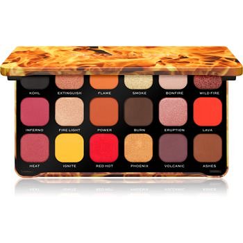 Makeup Revolution Forever Flawless paleta očních stínů odstín Fire 18 x 1,1 g