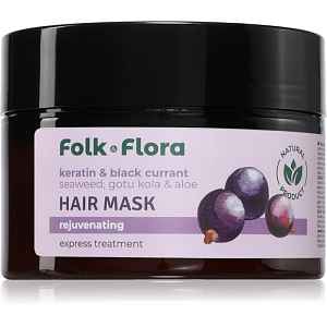 Folk & Flora Keratin & Black Currant regenerační maska na vlasy 200 ml