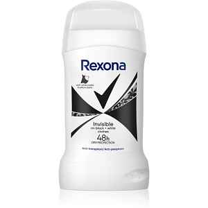 Rexona Invisible Black and White tuhý antiperspirant proti bílým a žlutým skvrnám 50 ml