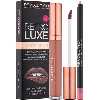 Makeup Revolution Retro Luxe matná sada na rty odstín Noble 5,5 ml