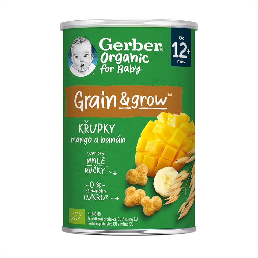 Gerber Organic for Baby Křupky s mangem a banánem BIO 12m+ 35 g