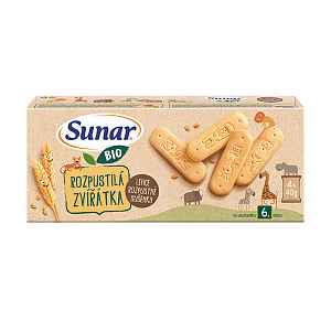 Sunar BIO Sušenky Rozpustilá zvířátka 6m+ 4x40 g
