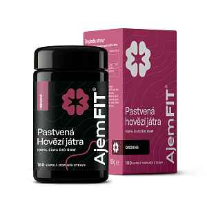 AjemFIT BIO Raw Hovězí Játra - 180 kapslí - 90g