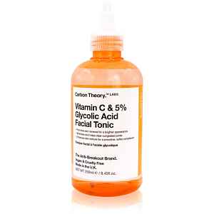 Carbon Theory SupaVIT-C 5% Glycolic & Vitamin C rozjasňující tonikum proti akné, začervenání a jizvám po akné 250 ml