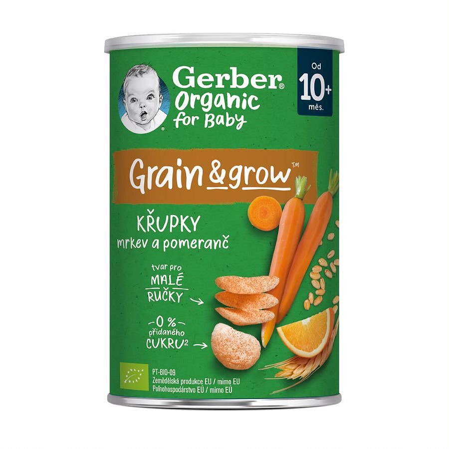 Gerber Organic for Baby Křupky s mrkví a pomerančem BIO 10m+ 35 g