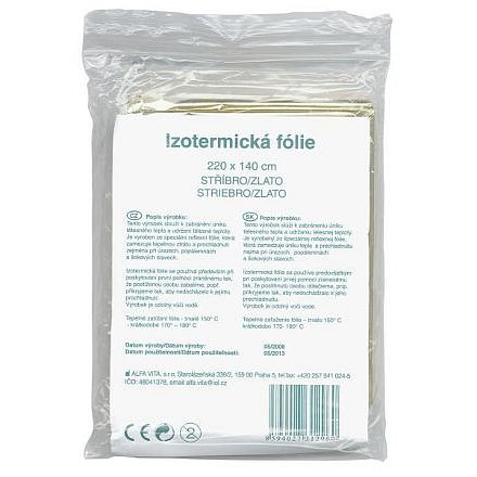 Izotermická folie Fixaplast 220x140 stříb./zlato