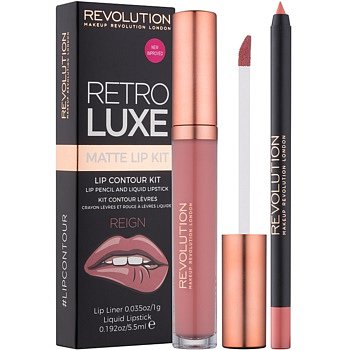 Makeup Revolution Retro Luxe matná sada na rty odstín Reign 5,5 ml