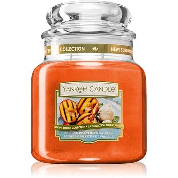 Yankee Candle Grilled Peaches & Vanilla vonná svíčka Classic střední 411 g