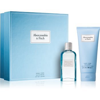 Abercrombie & Fitch First Instinct Blue dárková sada III. (pro ženy) parfémovaná voda 50 ml + tělové mléko 200 ml