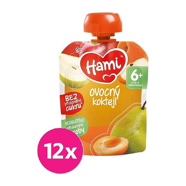 12x HAMI XXL ovocná kapsička Ovocný koktejl 90 g, 6+