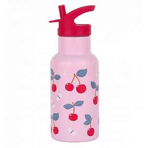 A Little Lovely Company nerezová láhev na pití, 350 ml - třešně