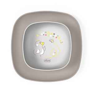 CHICCO Set jídelní - miska a talíř grey 12m+