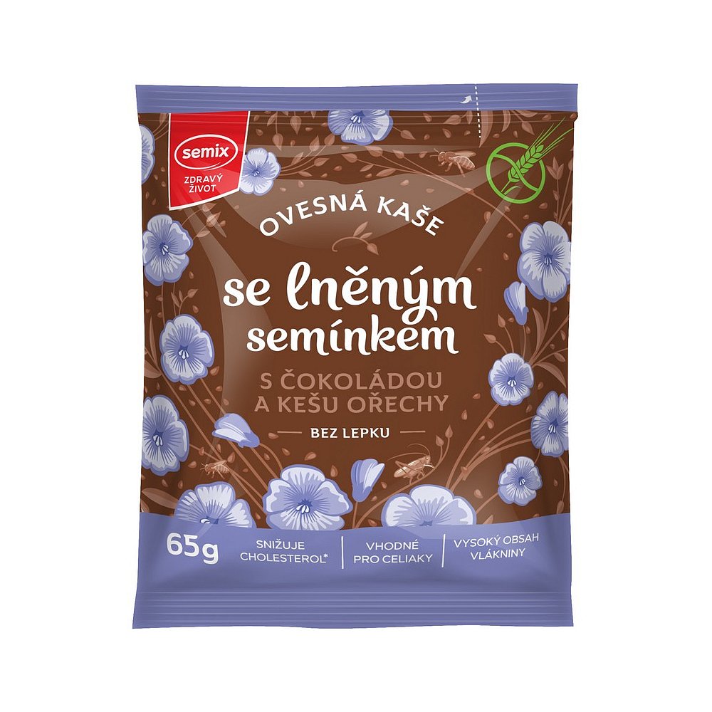 SEMIX Ovesná kaše s čokoládou, kešu ořechy a lněným semínkem 65 g