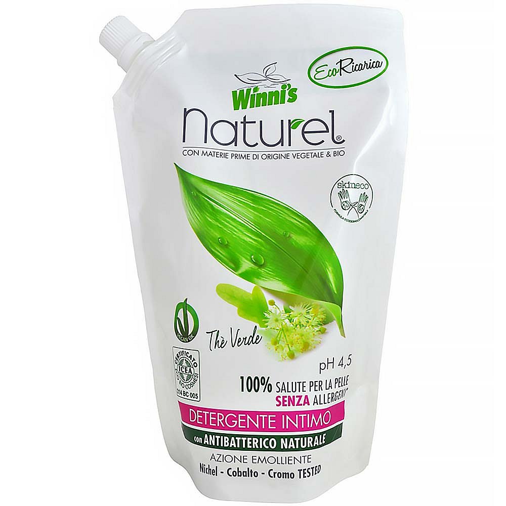 WINNI´S NATUREL Sapone Intimo Thé Verde Ecoricarica – hypoalergenní intimní mýdlo 500 ml