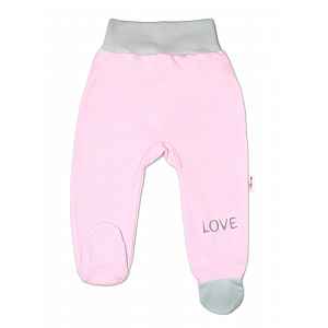 Baby Nellys Kojenecké polodupačky, růžové - Love vel.  56