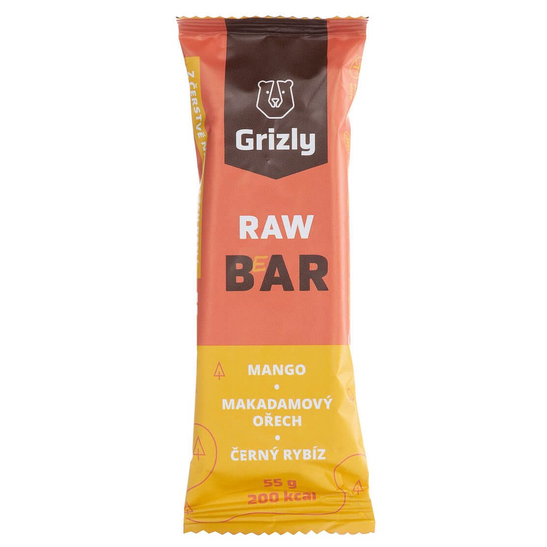 GRIZLY RAW Bar mango-makadam-černý rybíz 55g