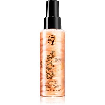 W7 Cosmetics Ready/Set/Glow rozjasňující fixační sprej odstín Rose Gold 100 ml