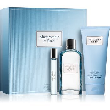 Abercrombie & Fitch First Instinct Blue dárková sada II. (pro ženy) parfémovaná voda 100 ml + parfémovaná voda 15 ml + tělové mléko 200 ml