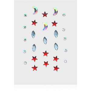 Diva & Nice Cosmetics Face Stones nálepky na obličej Red Stars 35 ks