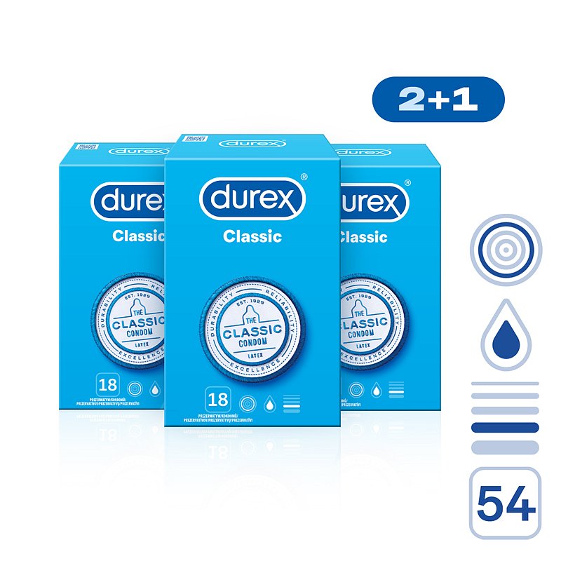 DUREX Classic pack 54 ks (2+1)