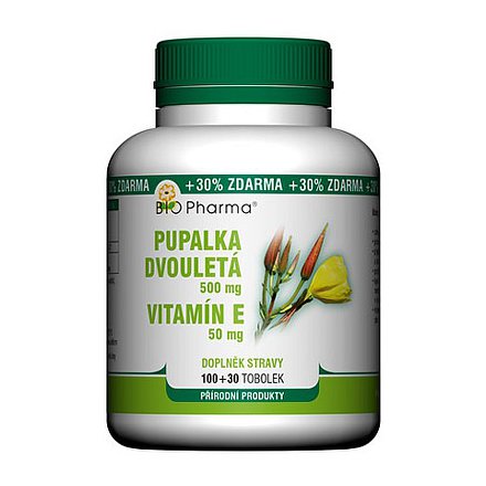 Pupalka dv.500mg Vit.E 50mg tob.100+30 BIO-Pharma