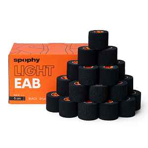 Spophy Light EAB Tape, elastická adhezivní bandáž černá, 5 cm x 6,8 m, 24 ks
