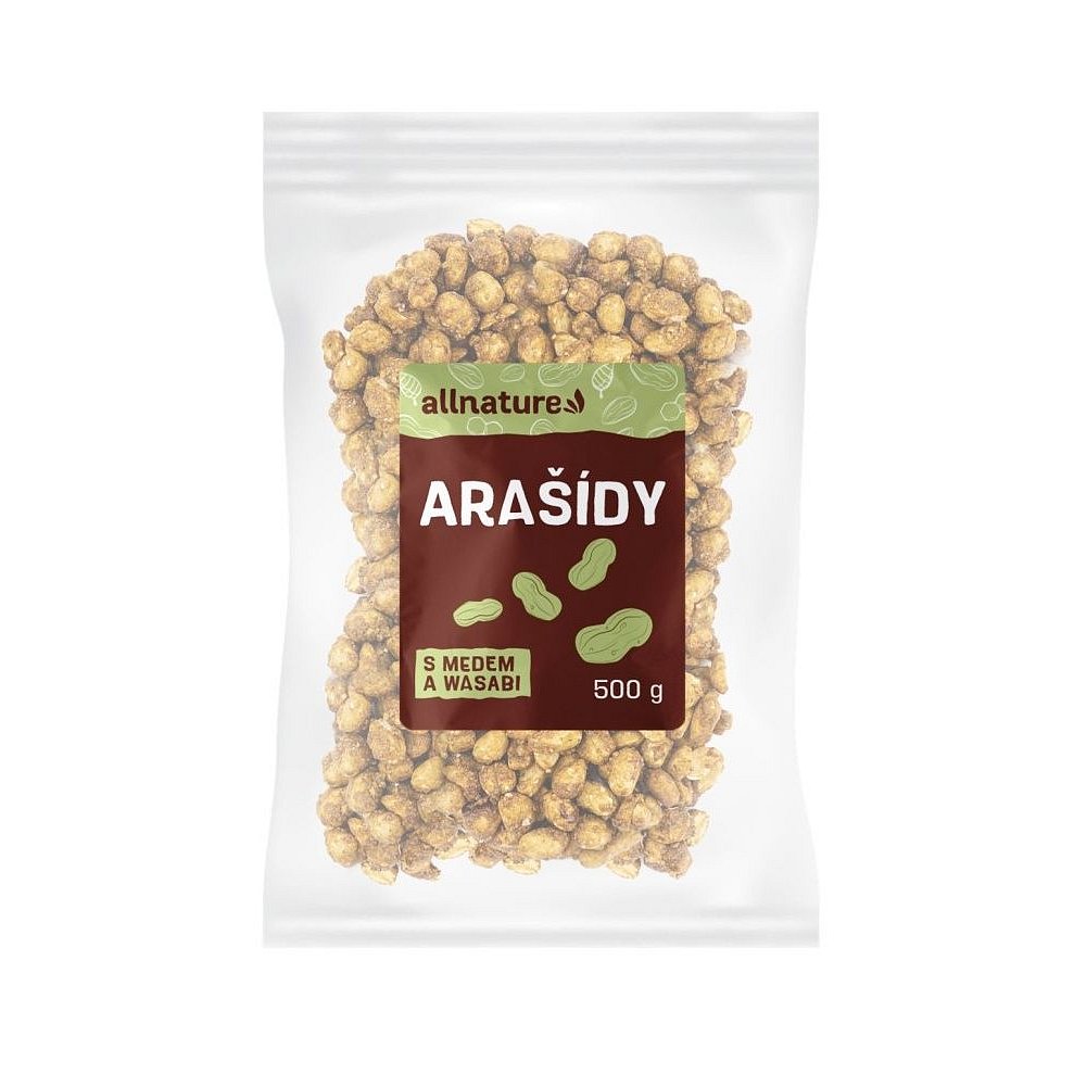 Allnature Arašídy s medem a wasabi 500 g