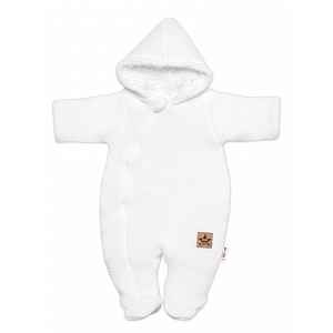 Baby Nellys Zimní pletená kombinézka/overálek s kapucí bílá vel.  74