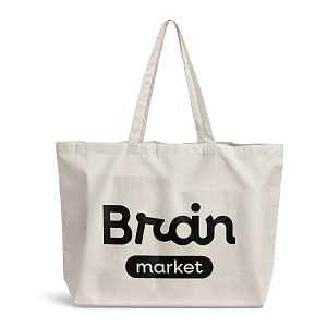 BrainMarket plátěná taška z bavlny, černý potisk