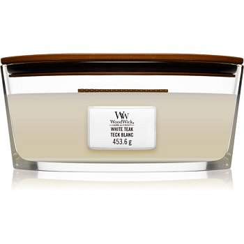 Woodwick White Teak vonná svíčka s dřevěným knotem (hearthwick) 453,6 g