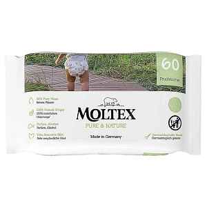 MOLTEX Pure & Nature EKO vlhčené ubrousky na bázi vody 60 ks