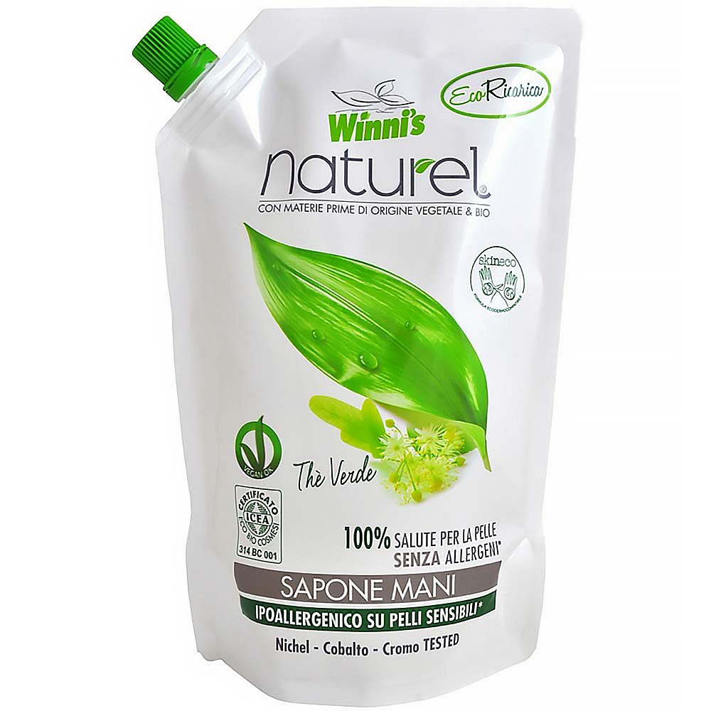 WINNI´S NATUREL Sapone Mani Thé Verde Ecoricarica – hypoalergenní mýdlo na ruce 500 ml