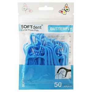 SOFTdent Butterfly Dentální párátka s nití 50 ks