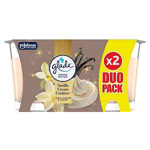 Glade Sada vonných svíček Vanilla Cream Cookies 2 x 112 g