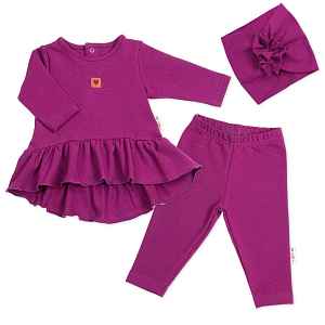 Baby Nellys Luxusní bavlněná sada, 3D, NATURE - purpurová, vel. 86
