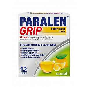 Paralen Grip horký Nápoj citron 12 sáčků